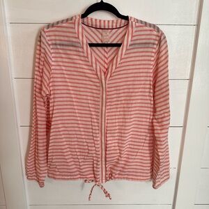 MOUNTAIN HARDWARE Striped button woman long sleeve casual activewear top M